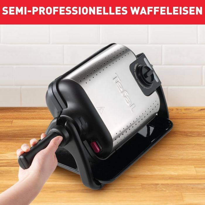 Aparat de Vafe Tefal WW756D King Size, 2 Plăci, Inox, Rotativ