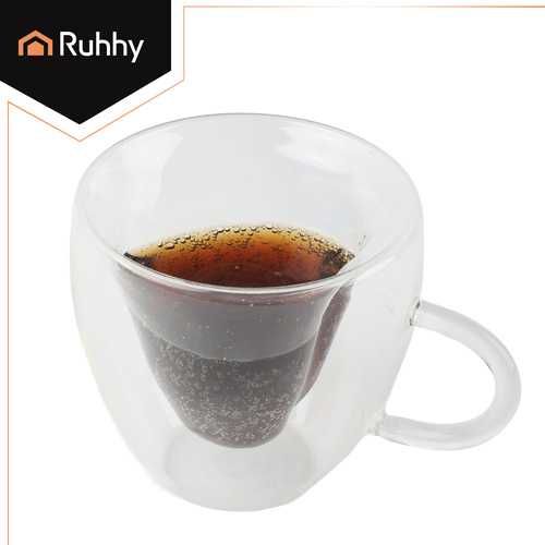 Чаши за кафе с двойно дъно - сърце / Стъклена термо чаша с двойно дъно