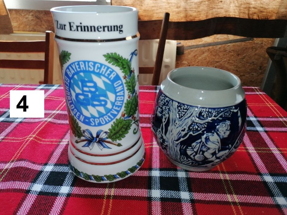 Немски стъклени и керамични халби с капак за бира