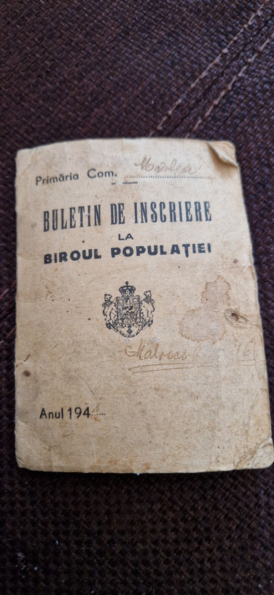 Buletin din 1941 (pentru colectionari de vechituri antchitati vechi )