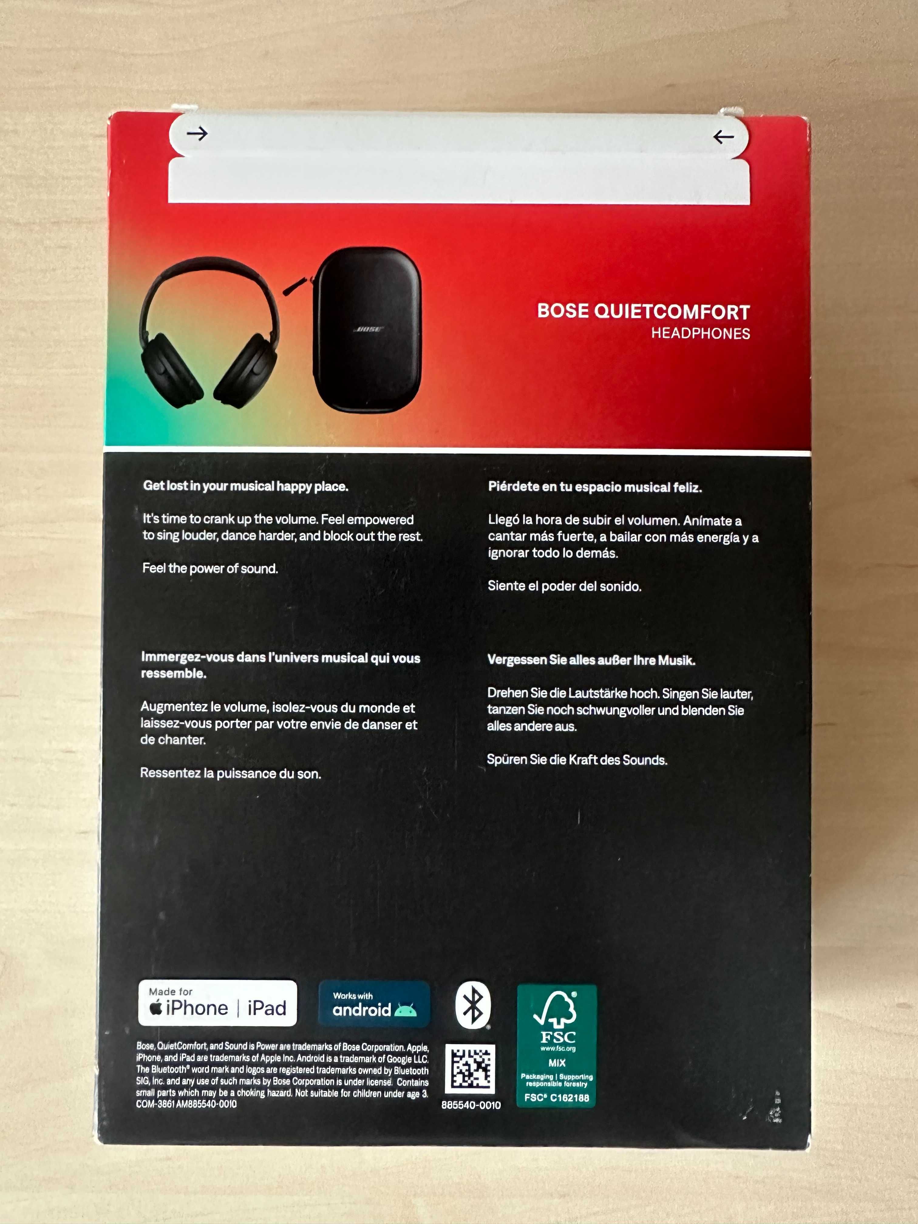 Слушалки Bose QuietComfort, шумоизолиращи, черни (884367)