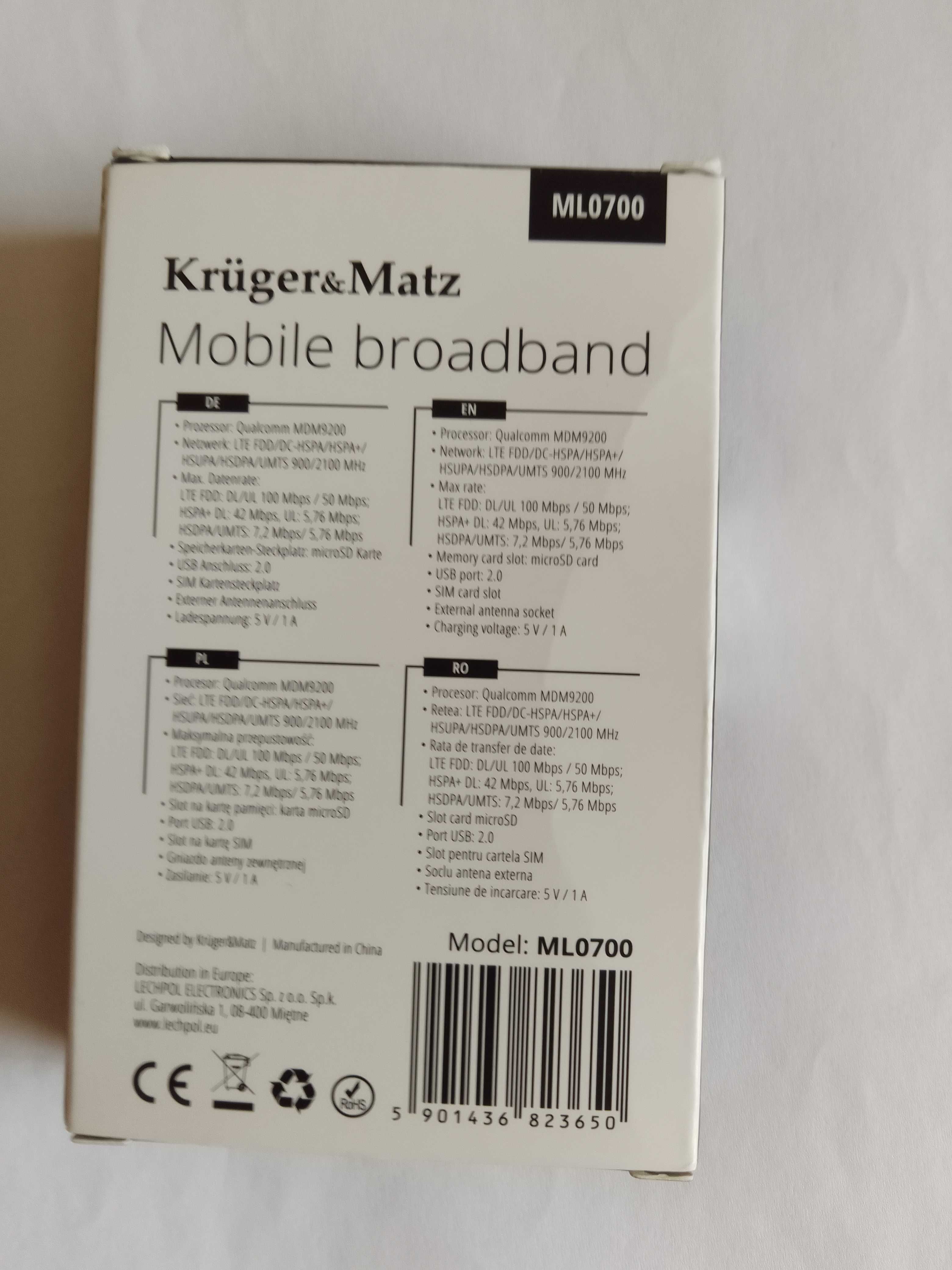 Modem Kruger&Matz 4G LTE  Model ML 0700