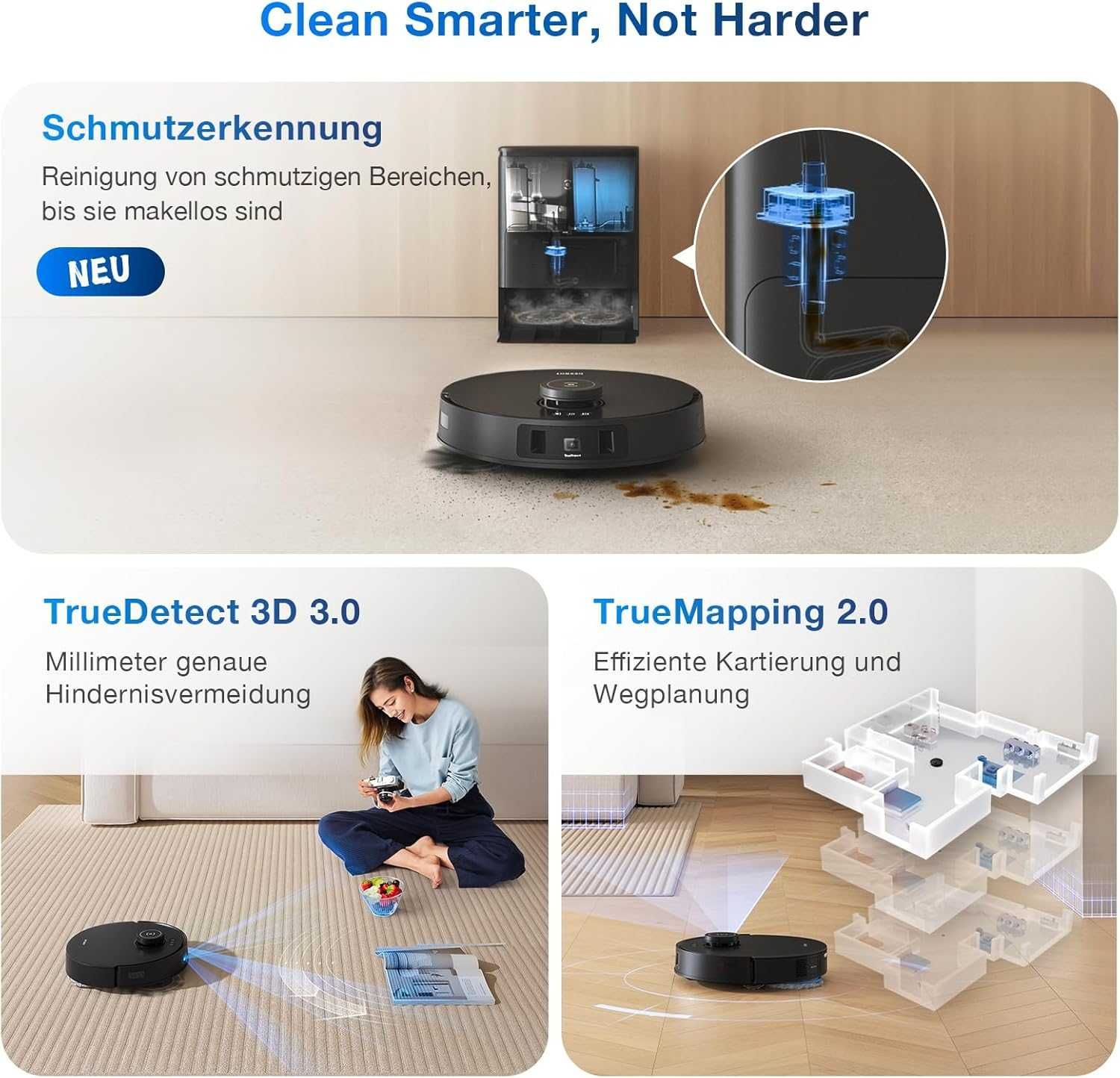 Прахосмукачка робот 2в1 Ecovacs T30S Combo с Вертикална прахосмукачка