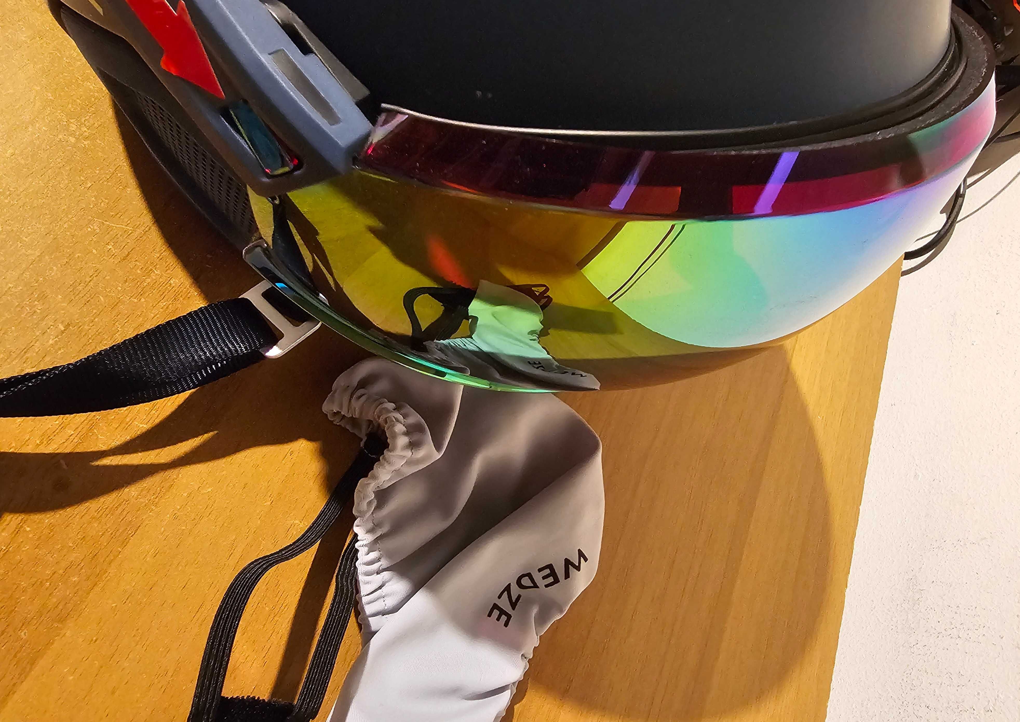 Синя каска за ски с визьор WEDZE PST 950 MIPS, S 52-55 см