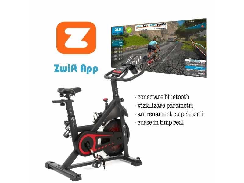 Bicicleta indoor cycling FitTronic SB8000, Kinomap, Zwift, z-sport
