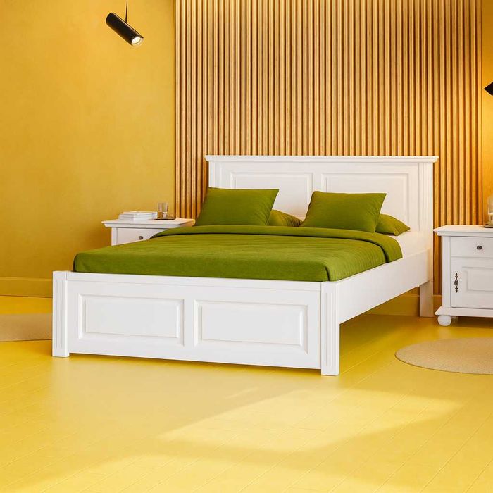 Pat dormitor lemn masiv Seby, tablia mica redusa, 140x200 cm