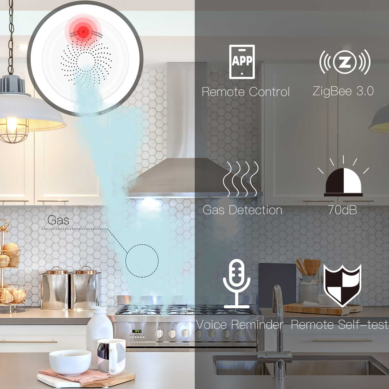 Senzor smart ZigBee 3.0 detectie a scurgerilor de gaze