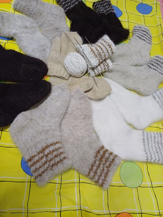 Носочки из пушистой собачьей шерсти