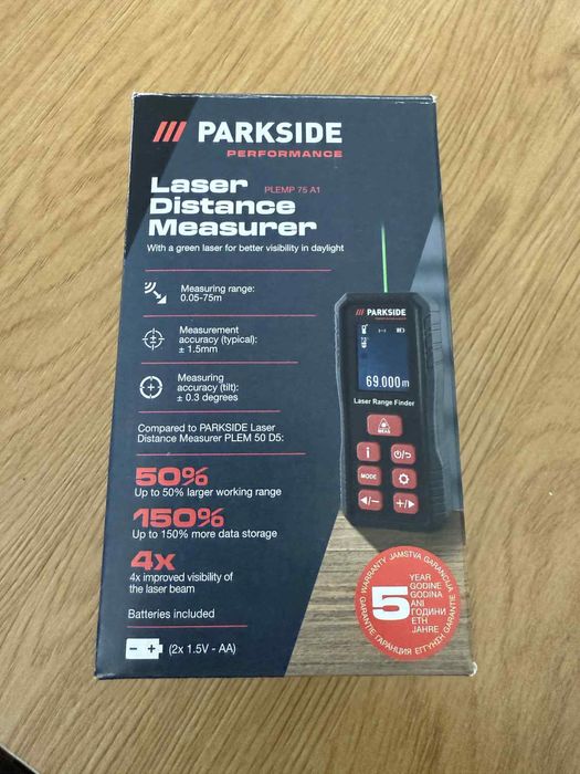 Лазерна / дигитална ролетка Parkside Performance - НОВА