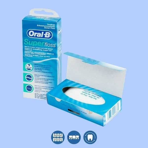 Зубная нить Oral-B Super Floss, 50 нитей