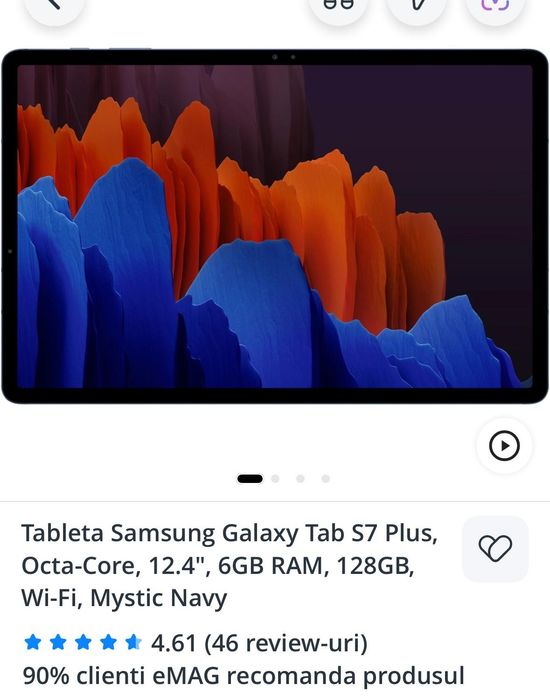 Samsung Galaxy Tab S7 Plus 12.4” AMOLED 120Hz, 6GB RAM, 128GB