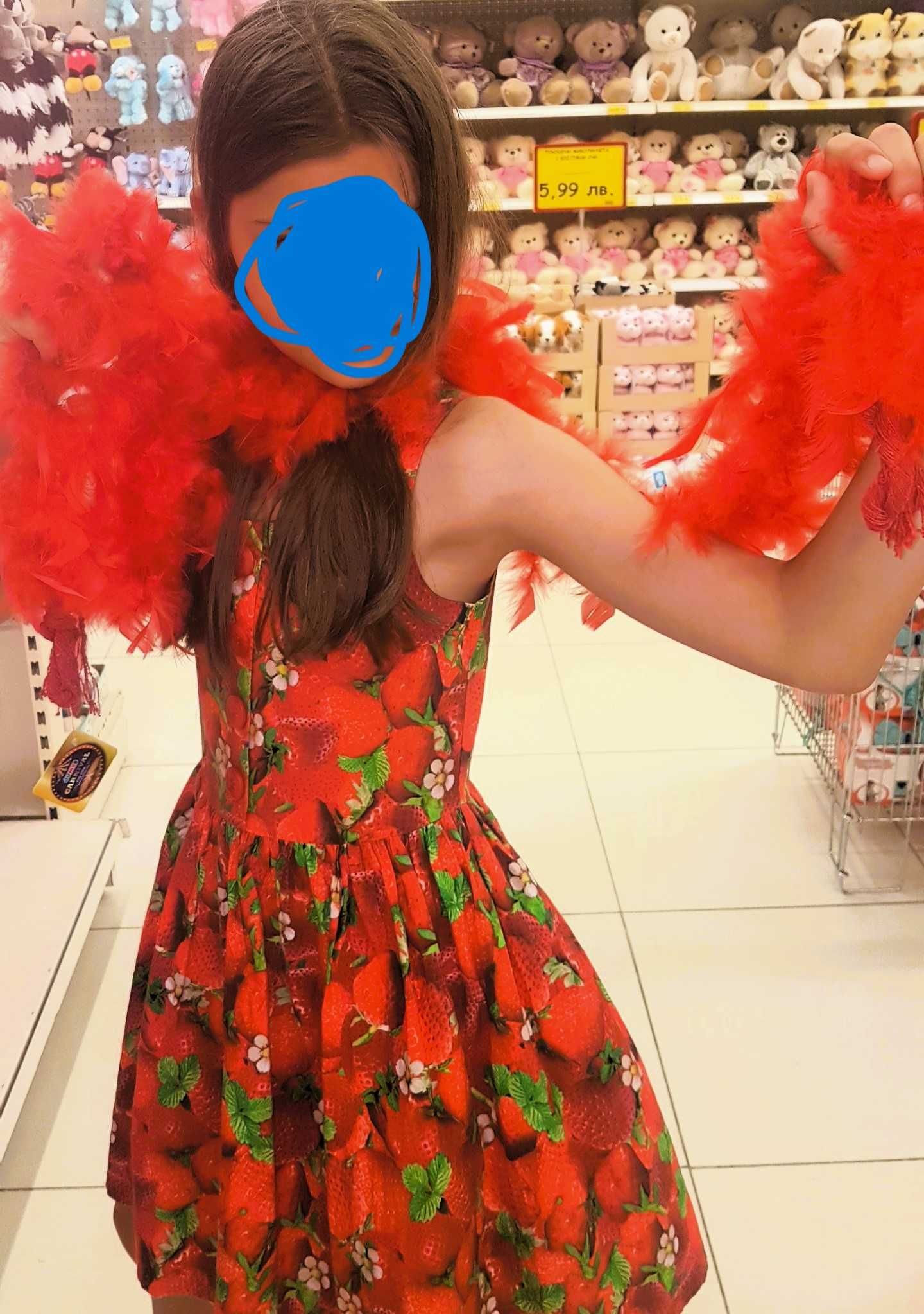 Уникална рокля на ягоди Next с подарък рокля H&M