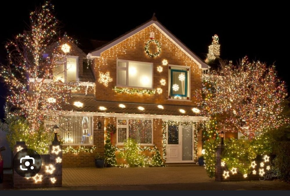 Новогоднее оформление, оформление гирляндой, оформление на новый год