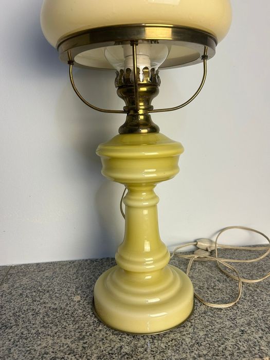 Lampa vintage din sticla paling crem 60 cm