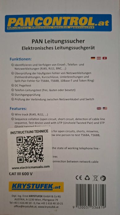 Vând aparat verificare cabluri PANCONTROL Leitungssucher