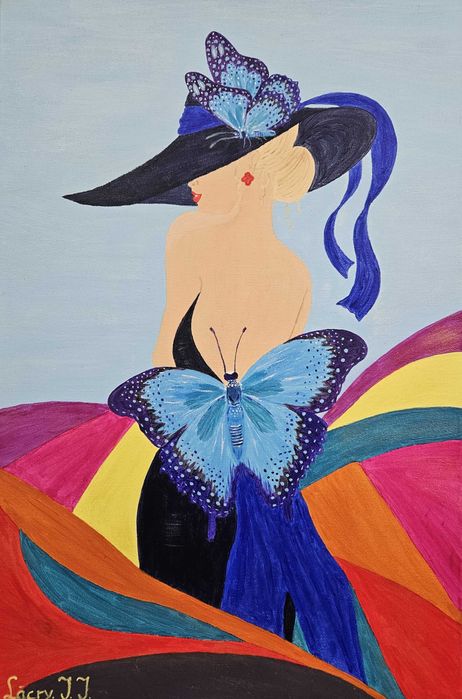 Tablouri de vânzare, picturi realizate manual în acril pe pânză.