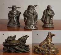 Statuete Feng Shui bronz, Fu,Lu,Sau |Testoasa-dragon | Caine cu zodiac