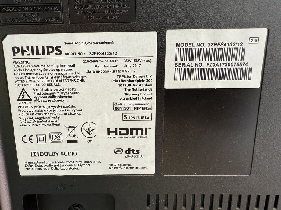 TV Philips 4100 Full HD LED 32” 80 cm