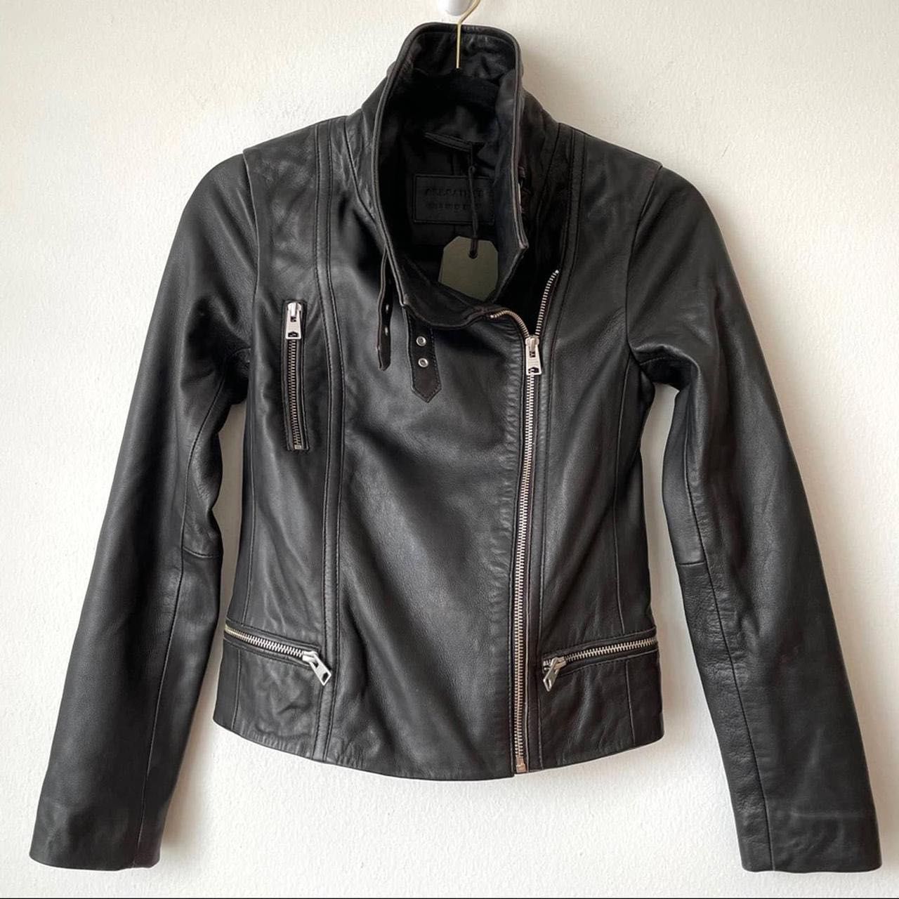 AllSaints Bales Дамско Кожено яке Естествена Агнешка Кожа Черно Medium
