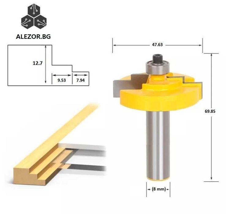 Фрезери к-кт 3 бр, направа на рамки захват 8mm детайл 36,5мм 20200115