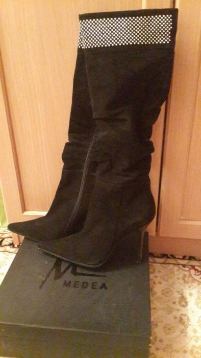 Сапоги женские замша