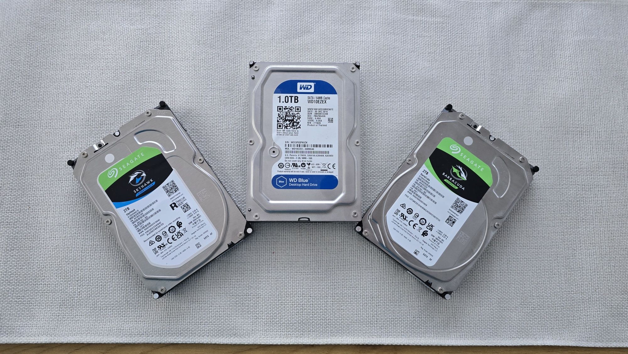 HDD Seagate Barracuda + Skyhawk Surveillance + Western Digital Blue
