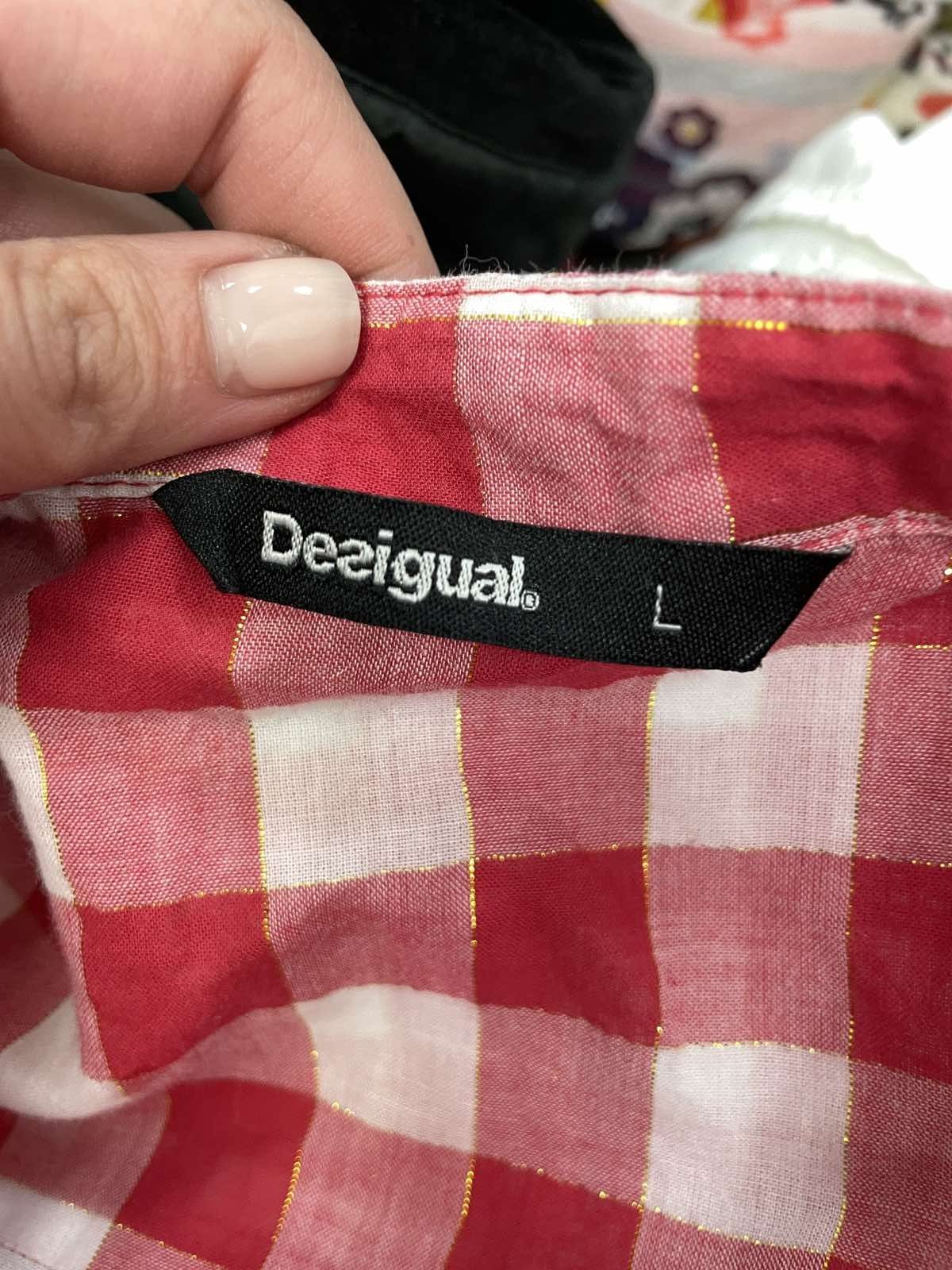 DESIGUAL размер L дамска риза каре червено