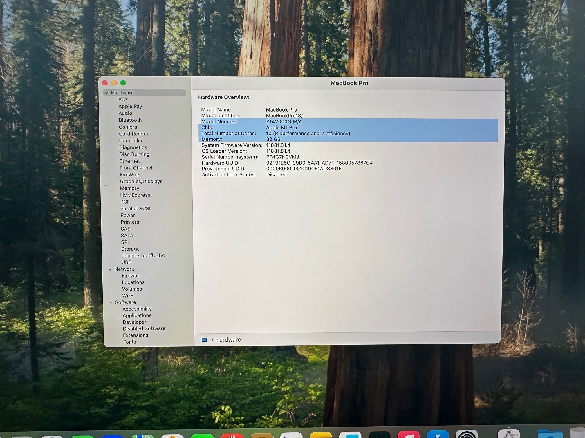 MacBook Pro 16" M1 Pro 10-CORE CPU, 16-CORE GPU, 32GB RAM, 1TB SSD