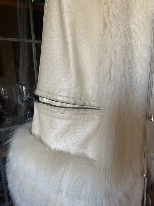 Haina piele cu  blana vulpe