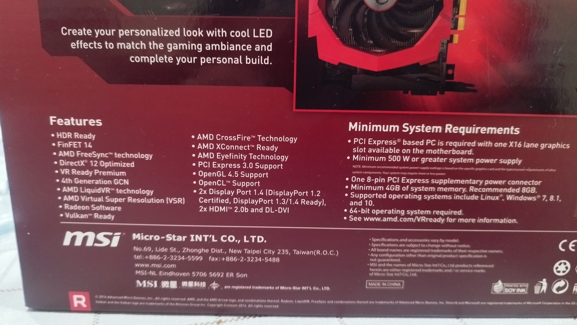 Видео карта MSI RX480 8GB