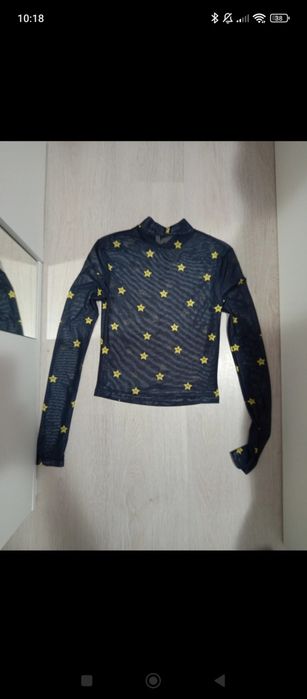 Bluza cu mânecă lungă review negru transparent cu steluțe 3+1 gratis
