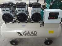 Безшумный воздушный компрессор "SAAB" 120 л