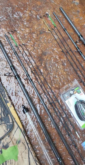 Set Complet Pescuit la Feeder,2 Lansete,2 Mulinete,Senzori,Geanta