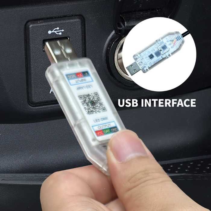 Лента за интериор, Диодна светлина за кола, USB