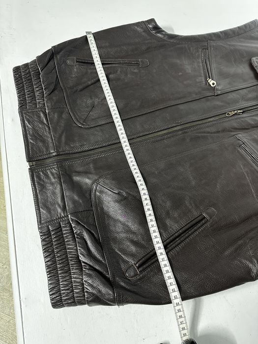 Vesta moto de piele maro Prince XXL