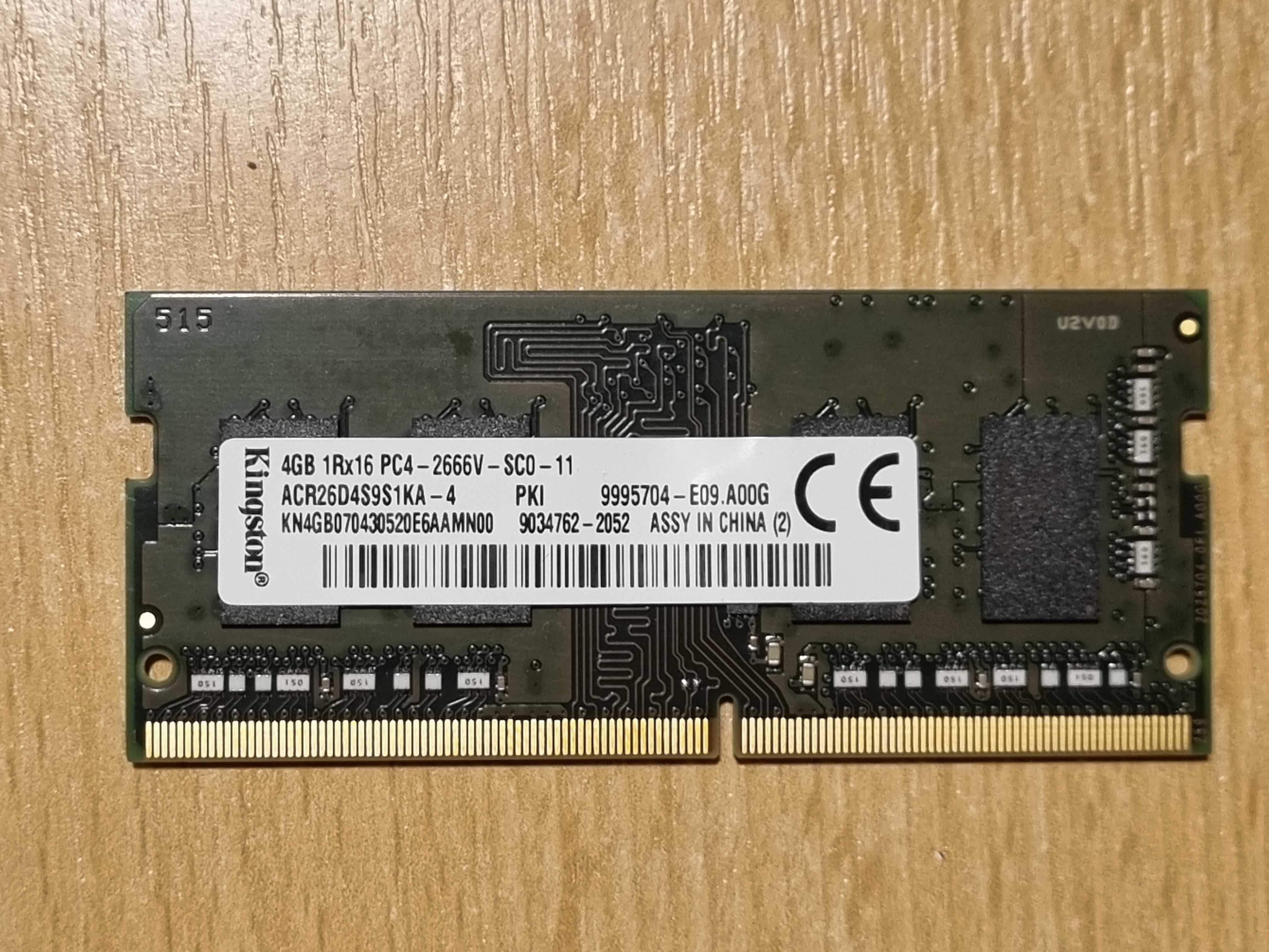 Memorie laptop SODIMM Kingston 4 GB DD4 2666 MHz CL 19 1.2V