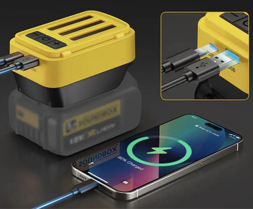 Boxa cu incarcator pentru baterie DeWALT