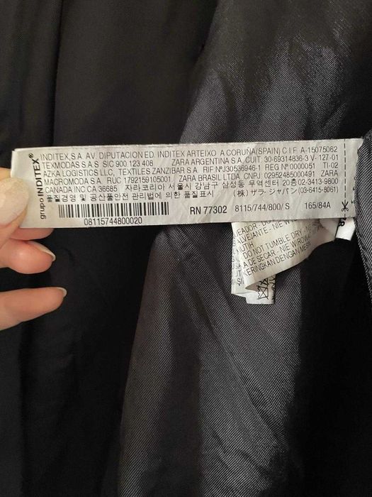 Palton negru din lana Zara