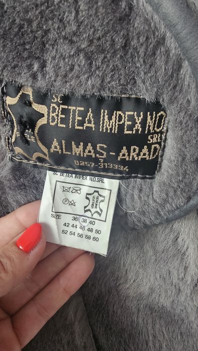 Palton din piele cu blana naturala