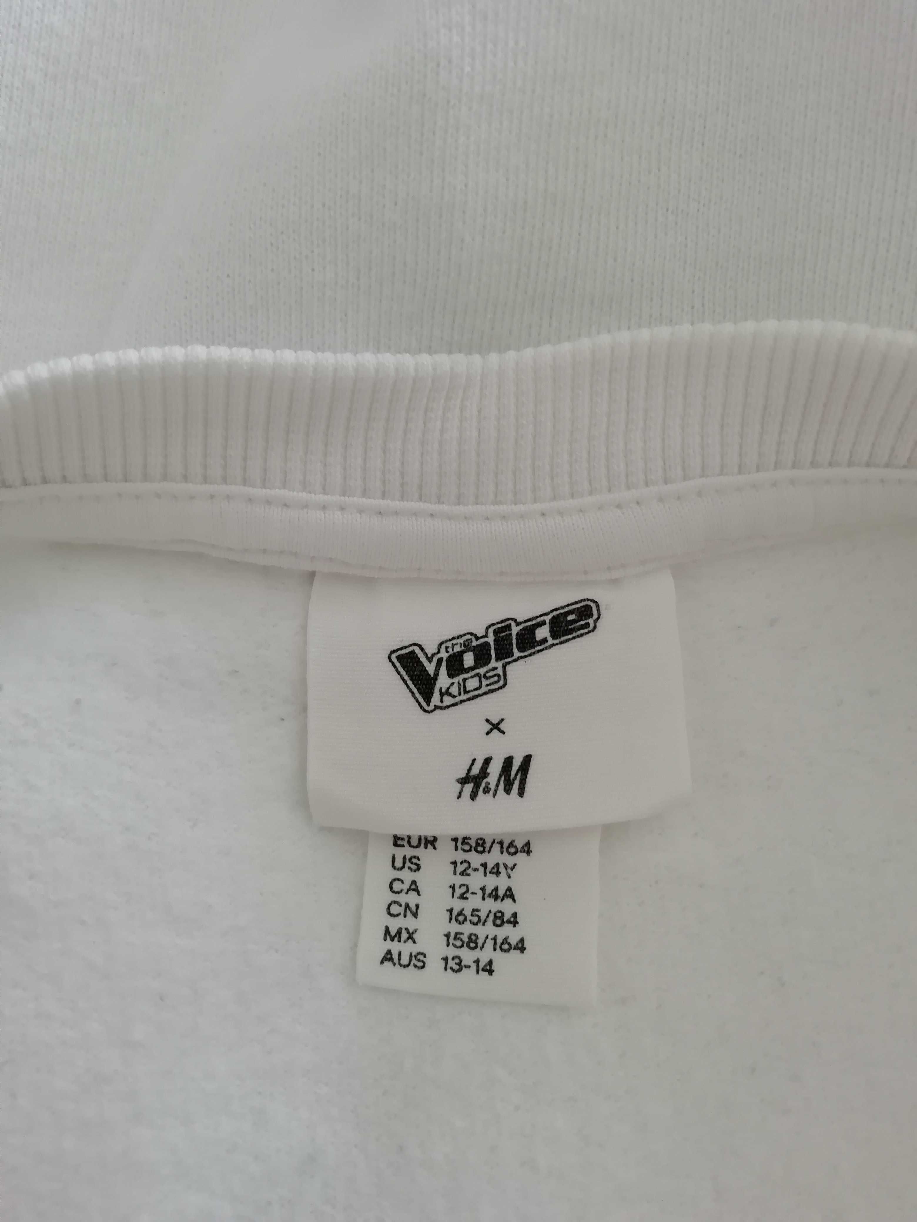 Бяла блуза H&M Voice kids, 100% памук