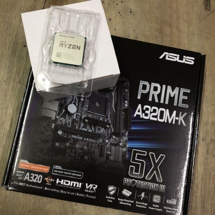 Kit Ryzen 5 2400G box + Placa de baza Asus Prime A320 + 8GB ddr4