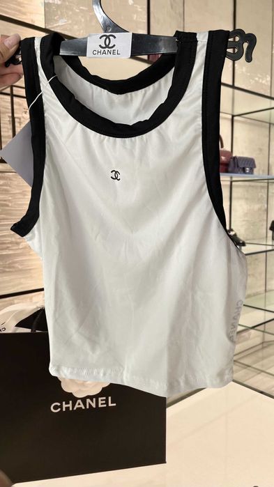 бял топ шанел потник chanel