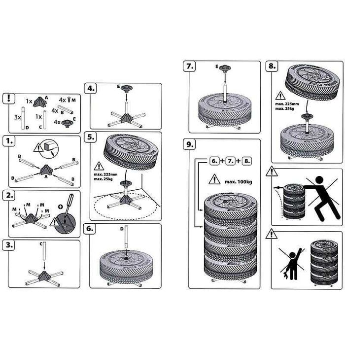 Стойка за съхранение на гуми и джанти - C&C Automotive
