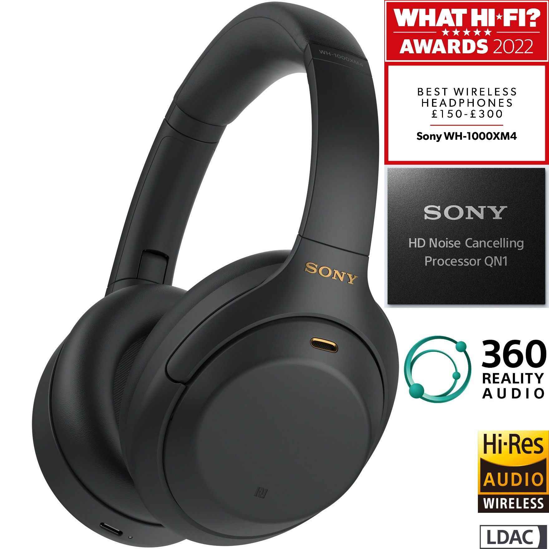 НОВИ Sony WH-1000XM4, Wireless, Bluetooth, Noise canceling, LDAC