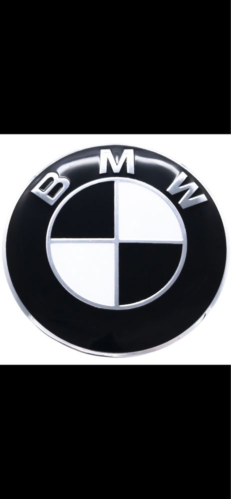 Emblema bmw alb negru 82mm capota/fata/spate seria 1/2/3/4/5/6/7