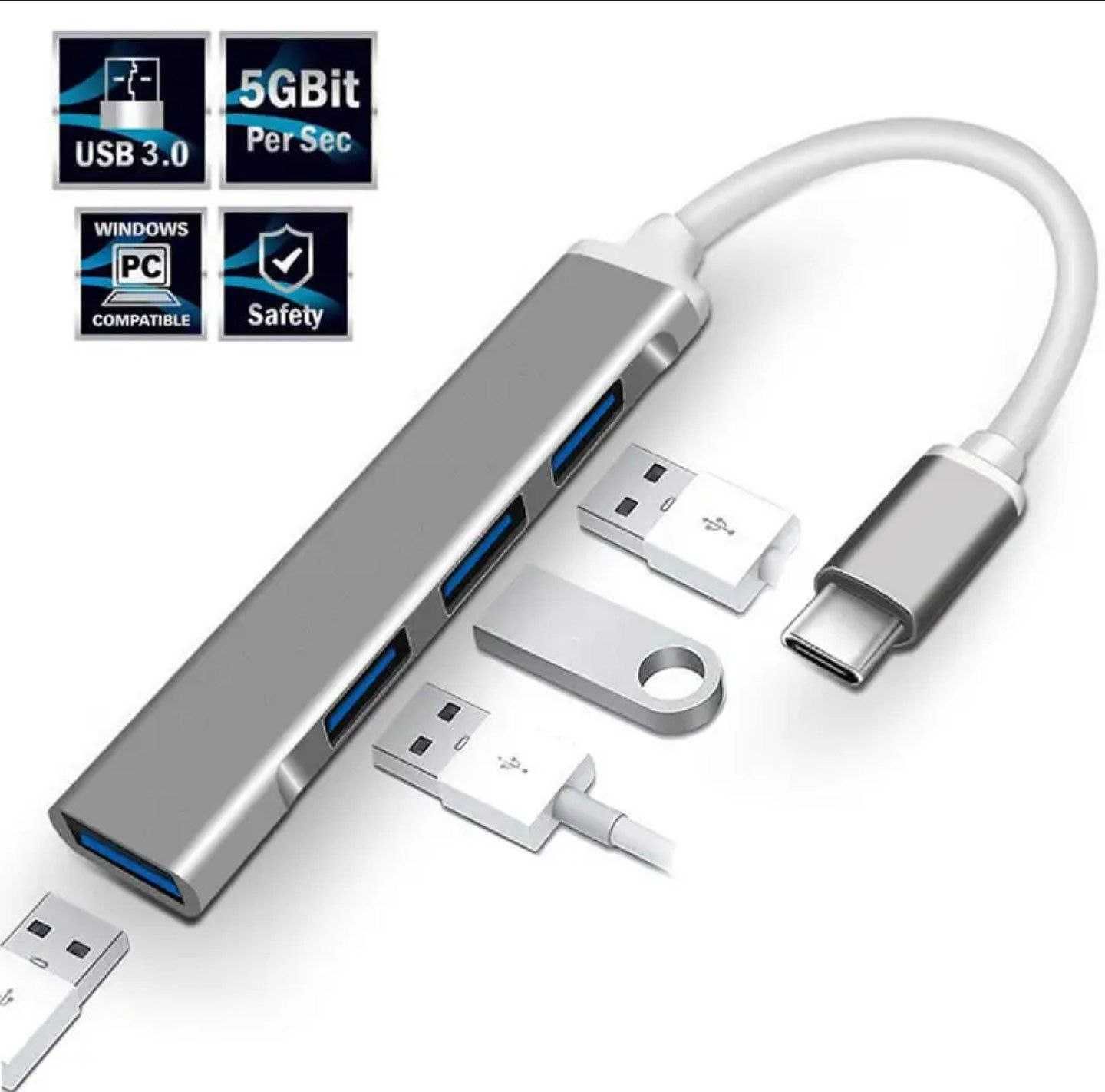 НОВЫЙ USB 3.0 hub юсб хаб переходник type-C на USB
