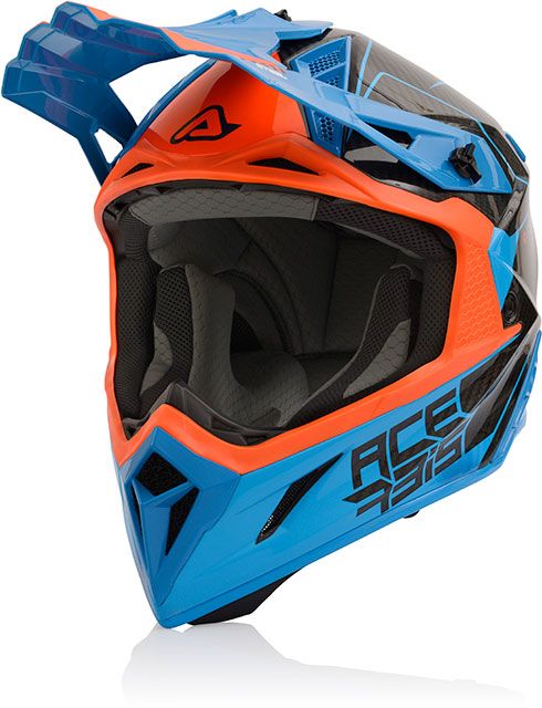 Acerbis Каска STEEL CARBON ORANGE/BLUE Мото Мотори Крос Ендуро АТВ