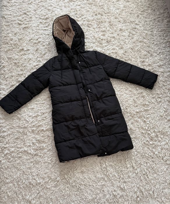 Geci Geaca jachetă neagra groasă iarna cu 2 fețe damă mărimea S-M