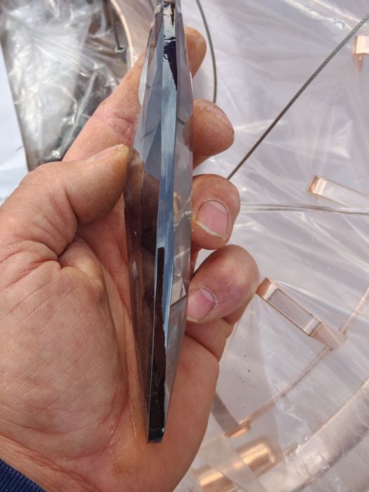 Нов кристален полилей Ф60 см 8×Е14 кристали K9 Raindrop трапезария