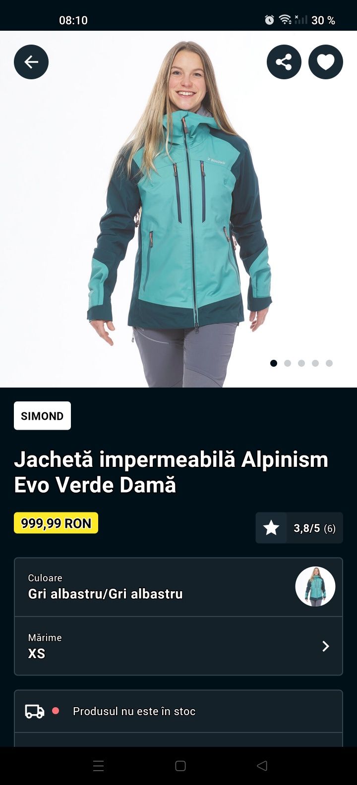 Jacheta impermeabila Alpinism Eco Verde Dama